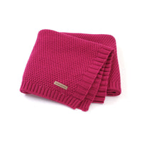 HKM-584851 Cozy Solid Color Knitted Blanket for Newborns in Soft Acrylic, 100x80cm