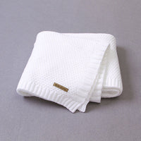HKM-584851 Cozy Solid Color Knitted Blanket for Newborns in Soft Acrylic, 100x80cm