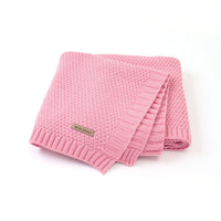 HKM-584851 Cozy Solid Color Knitted Blanket for Newborns in Soft Acrylic, 100x80cm