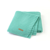 HKM-584851 Cozy Solid Color Knitted Blanket for Newborns in Soft Acrylic, 100x80cm