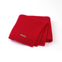 HKM-584851 Cozy Solid Color Knitted Blanket for Newborns in Soft Acrylic, 100x80cm
