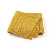 HKM-584851 Cozy Solid Color Knitted Blanket for Newborns in Soft Acrylic, 100x80cm