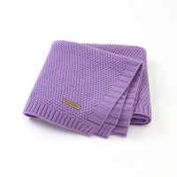 HKM-584851 Cozy Solid Color Knitted Blanket for Newborns in Soft Acrylic, 100x80cm