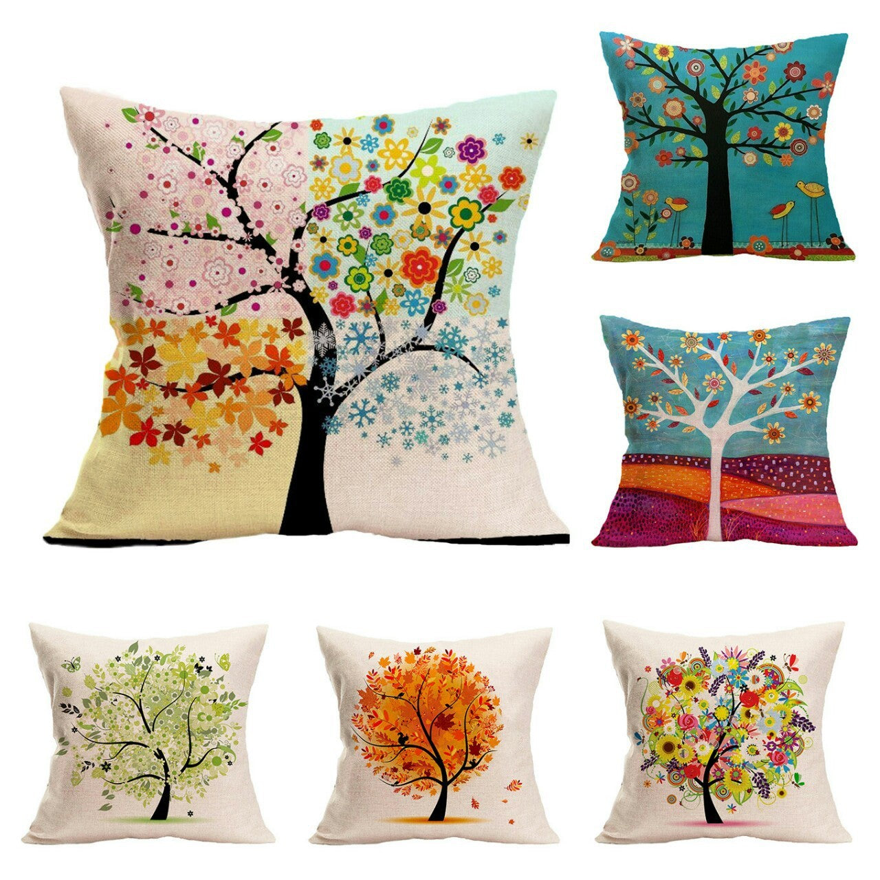 HKM-584851 Mediterranean Style Cartoon Pillow Cover in Various Colors, 45cm x 45cm