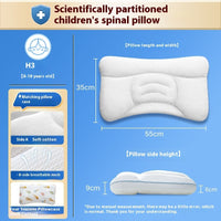 HKM-584979 Children's Spine Support Pillow with Four Seasons Pure Cotton and Doudou Pillowcase Options for Ages 1-18