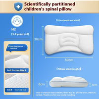HKM-584979 Children's Spine Support Pillow with Four Seasons Pure Cotton and Doudou Pillowcase Options for Ages 1-18