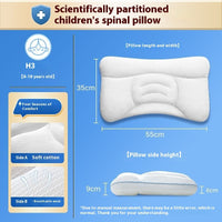HKM-584979 Children's Spine Support Pillow with Four Seasons Pure Cotton and Doudou Pillowcase Options for Ages 1-18