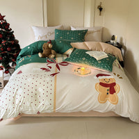 HKM-585171 Christmas-Themed Super Soft Washed Cotton 4-Piece Bedding Set