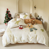 HKM-585171 Christmas-Themed Super Soft Washed Cotton 4-Piece Bedding Set