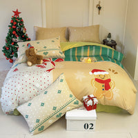 HKM-585171 Christmas-Themed Super Soft Washed Cotton 4-Piece Bedding Set