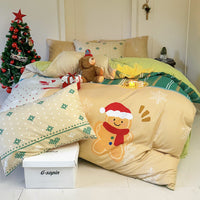 HKM-585171 Christmas-Themed Super Soft Washed Cotton 4-Piece Bedding Set