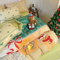 HKM-585171 Christmas-Themed Super Soft Washed Cotton 4-Piece Bedding Set