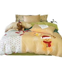 HKM-585171 Christmas-Themed Super Soft Washed Cotton 4-Piece Bedding Set