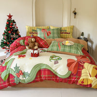 HKM-585171 Christmas-Themed Super Soft Washed Cotton 4-Piece Bedding Set