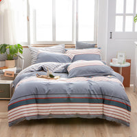 HKM-585171 Cotton 4-Piece Bedding Set with Floral and Plant Patterns