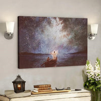 HKM-585171 Framed Canvas Art - Jesus Oil Painting with Elegant Wooden Frame