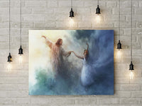 HKM-585171 Framed Canvas Art - Jesus Oil Painting with Elegant Wooden Frame