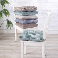 HKM-585235 Thickened Non-Slip Cushion with Modern Check Pattern - 40x40cm in Green, Blue, and Brown