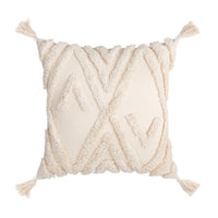 HKM-585299 Bohemian Cotton Cushion Cover with Fringes - 45x45cm