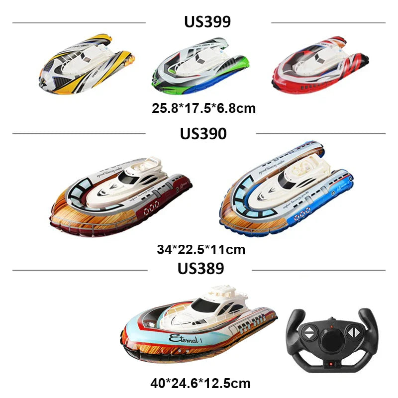 HKM-585427 Inflatable Electric Speed Boat Toy for Kids Aged 2-4 Years - Remote Control Fun