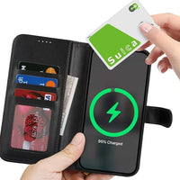 HKM-585427 Leather Wireless Power Bank Wallet with Magnetic Charging and 4 Card Slots