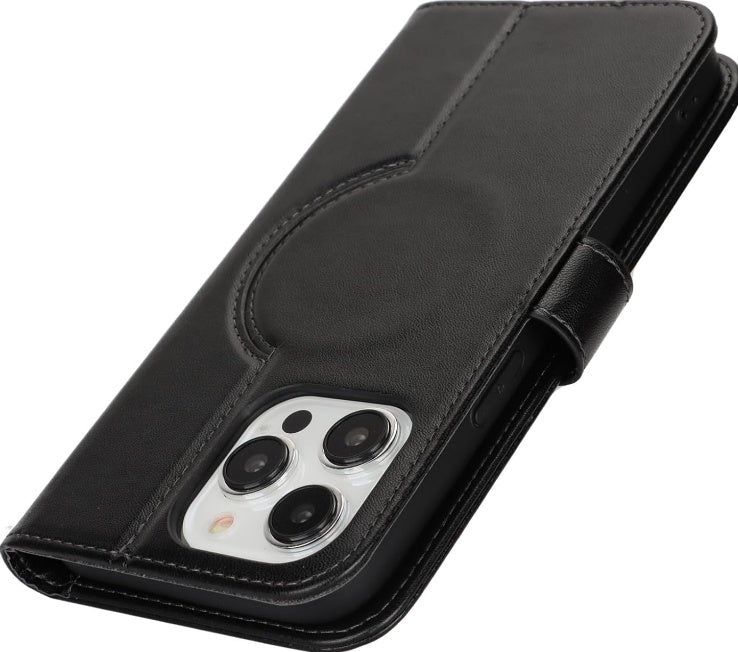 HKM-585427 Leather Wireless Power Bank Wallet with Magnetic Charging and 4 Card Slots