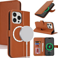 HKM-585427 Leather Wireless Power Bank Wallet with Magnetic Charging and 4 Card Slots