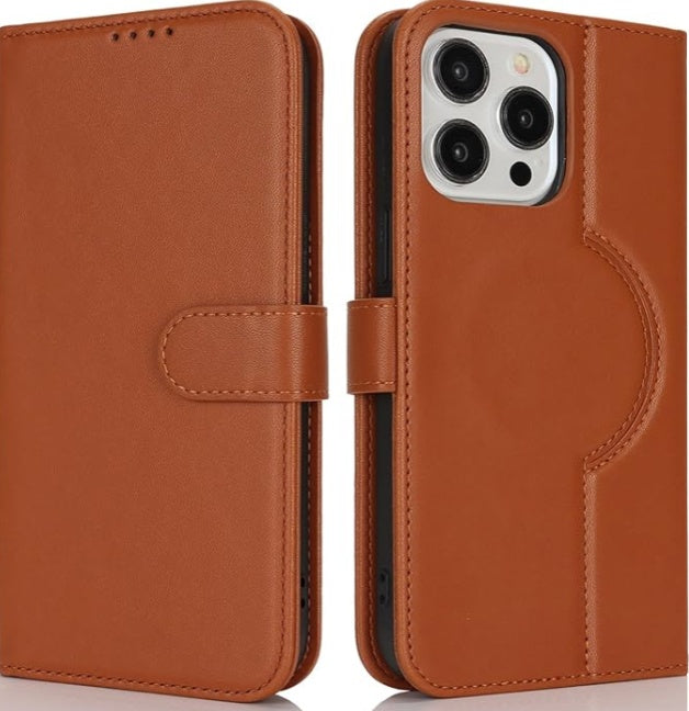 HKM-585427 Leather Wireless Power Bank Wallet with Magnetic Charging and 4 Card Slots