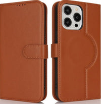 HKM-585427 Leather Wireless Power Bank Wallet with Magnetic Charging and 4 Card Slots