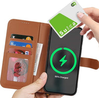 HKM-585427 Leather Wireless Power Bank Wallet with Magnetic Charging and 4 Card Slots