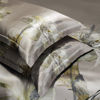 HKM-585491 Digital Printed Four-Piece Bedding Set with Plant and Flower Design, Silk Material, 220x240cm