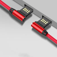 HKM-585555 Braided Elbow USB Data Cable - 1m, Compatible with Android, Apple & TYPE-C Devices