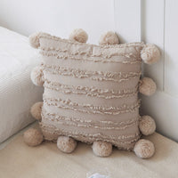 HKM-585555 Solid Color Cotton Jacquard Sofa Cushion - 45x45cm in White, Apricot Yellow, Off White, or Carbon Grey