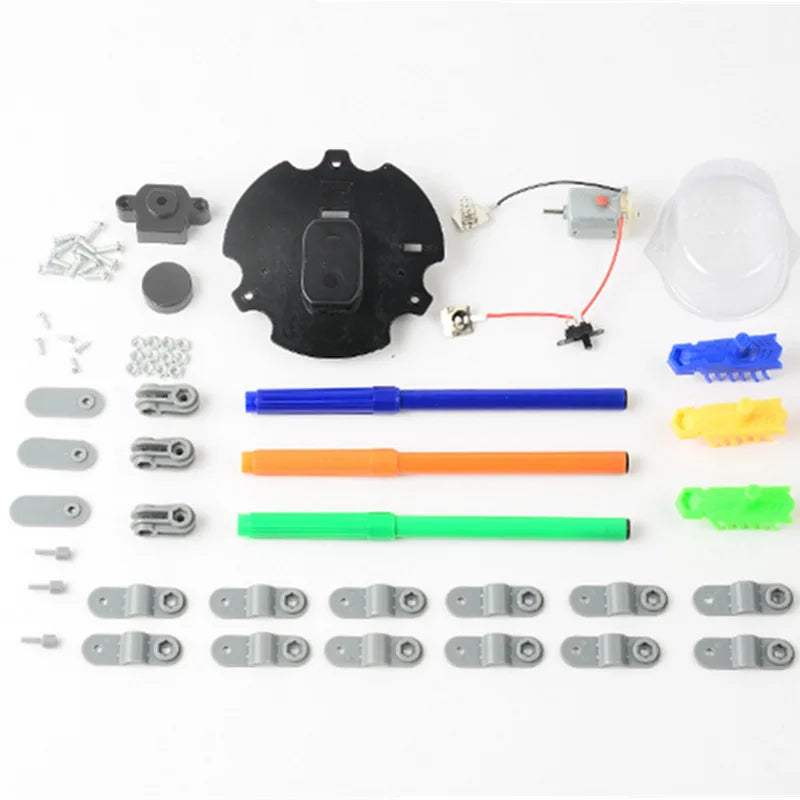 HKM-585747 Creative DIY Doodling Robot Toy for Kids - Educational ABS Plastic Drawing Machine