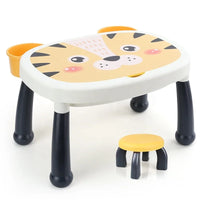 HKM-585811 Kids Building Blocks Table and Chair Set for Ages 2-7 - Eco-Friendly Educational Toy