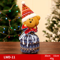 HKM-585939 Christmas Portable Brushed Non-Woven Fabric Gift Bag - Snowman, Elk, Santa, Bear Designs