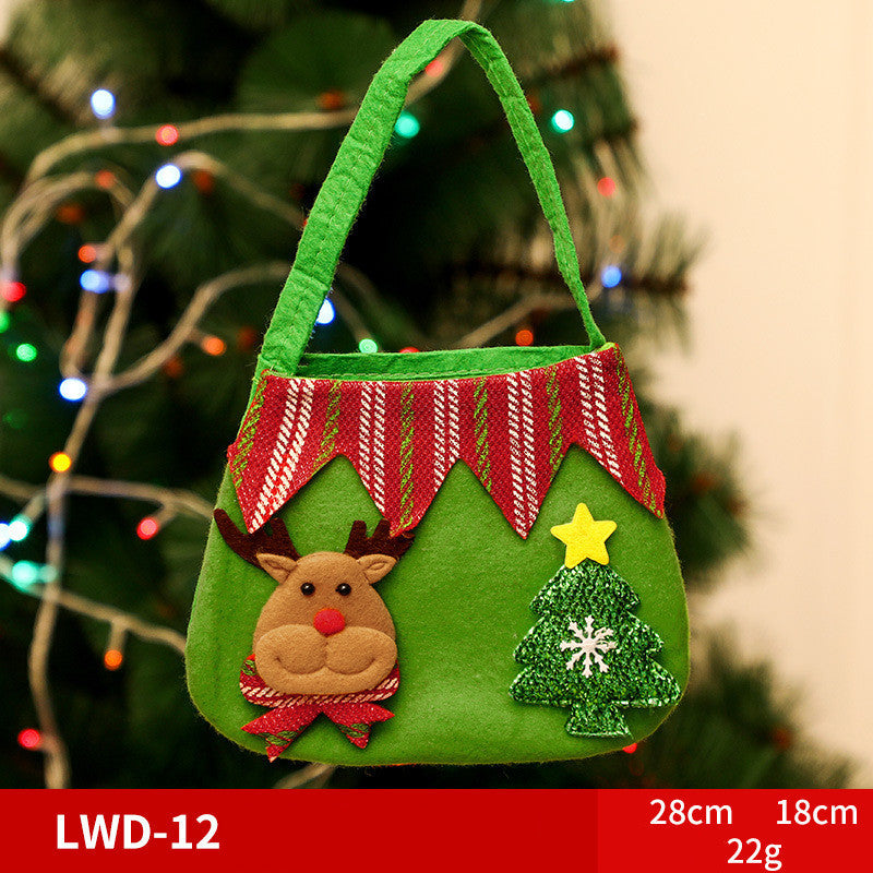HKM-585939 Christmas Portable Brushed Non-Woven Fabric Gift Bag - Snowman, Elk, Santa, Bear Designs