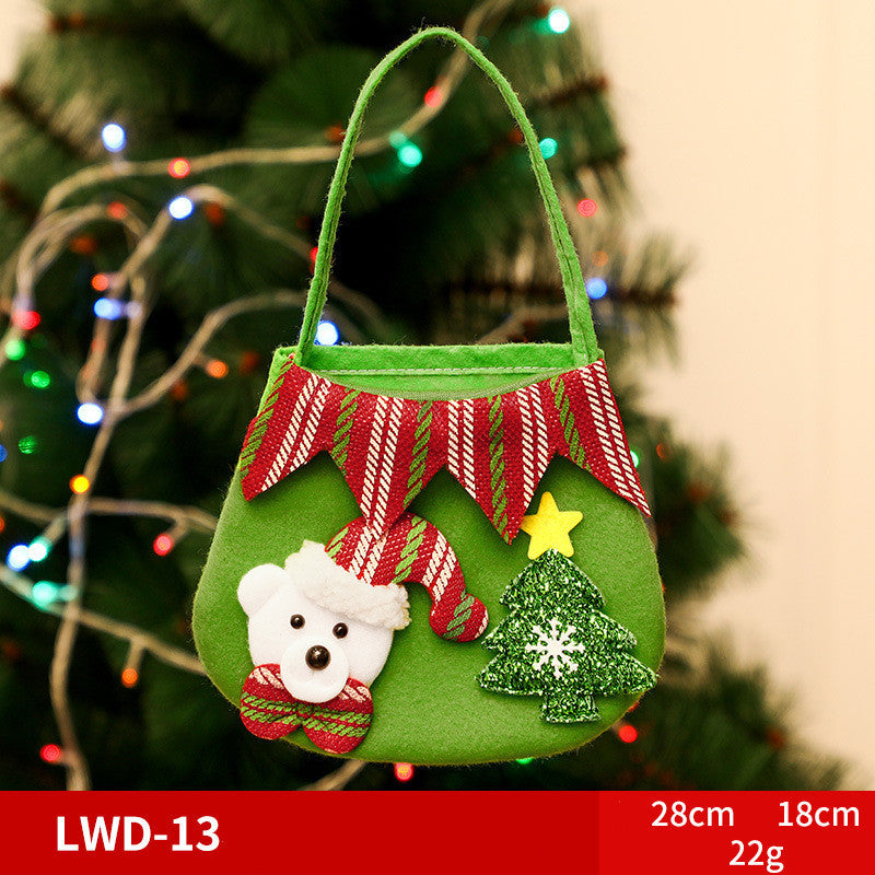 HKM-585939 Christmas Portable Brushed Non-Woven Fabric Gift Bag - Snowman, Elk, Santa, Bear Designs