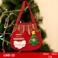 HKM-585939 Christmas Portable Brushed Non-Woven Fabric Gift Bag - Snowman, Elk, Santa, Bear Designs