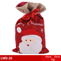 HKM-585939 Christmas Portable Brushed Non-Woven Fabric Gift Bag - Snowman, Elk, Santa, Bear Designs
