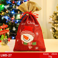 HKM-585939 Christmas Portable Brushed Non-Woven Fabric Gift Bag - Snowman, Elk, Santa, Bear Designs