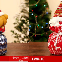 HKM-585939 Christmas Portable Brushed Non-Woven Fabric Gift Bag - Snowman, Elk, Santa, Bear Designs