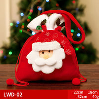 HKM-585939 Christmas Portable Brushed Non-Woven Fabric Gift Bag - Snowman, Elk, Santa, Bear Designs