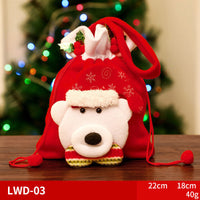 HKM-585939 Christmas Portable Brushed Non-Woven Fabric Gift Bag - Snowman, Elk, Santa, Bear Designs