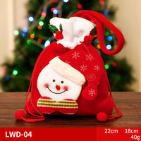 HKM-585939 Christmas Portable Brushed Non-Woven Fabric Gift Bag - Snowman, Elk, Santa, Bear Designs