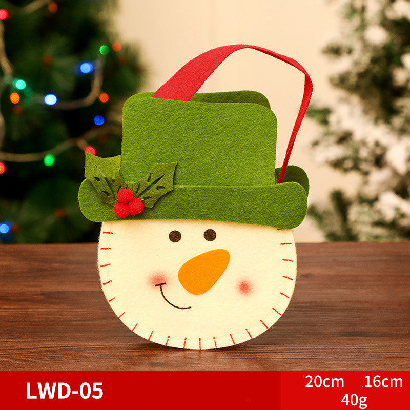 HKM-585939 Christmas Portable Brushed Non-Woven Fabric Gift Bag - Snowman, Elk, Santa, Bear Designs