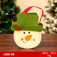 HKM-585939 Christmas Portable Brushed Non-Woven Fabric Gift Bag - Snowman, Elk, Santa, Bear Designs