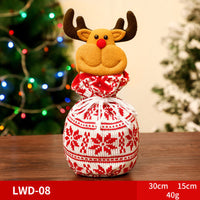 HKM-585939 Christmas Portable Brushed Non-Woven Fabric Gift Bag - Snowman, Elk, Santa, Bear Designs