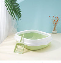 HKM-586003 Large Detachable Anti-Splashing Cat Litter Box - Plastic, Multi-Size Options in Pink, Blue, Gray, Green