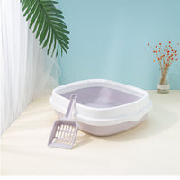 HKM-586003 Large Detachable Anti-Splashing Cat Litter Box - Plastic, Multi-Size Options in Pink, Blue, Gray, Green